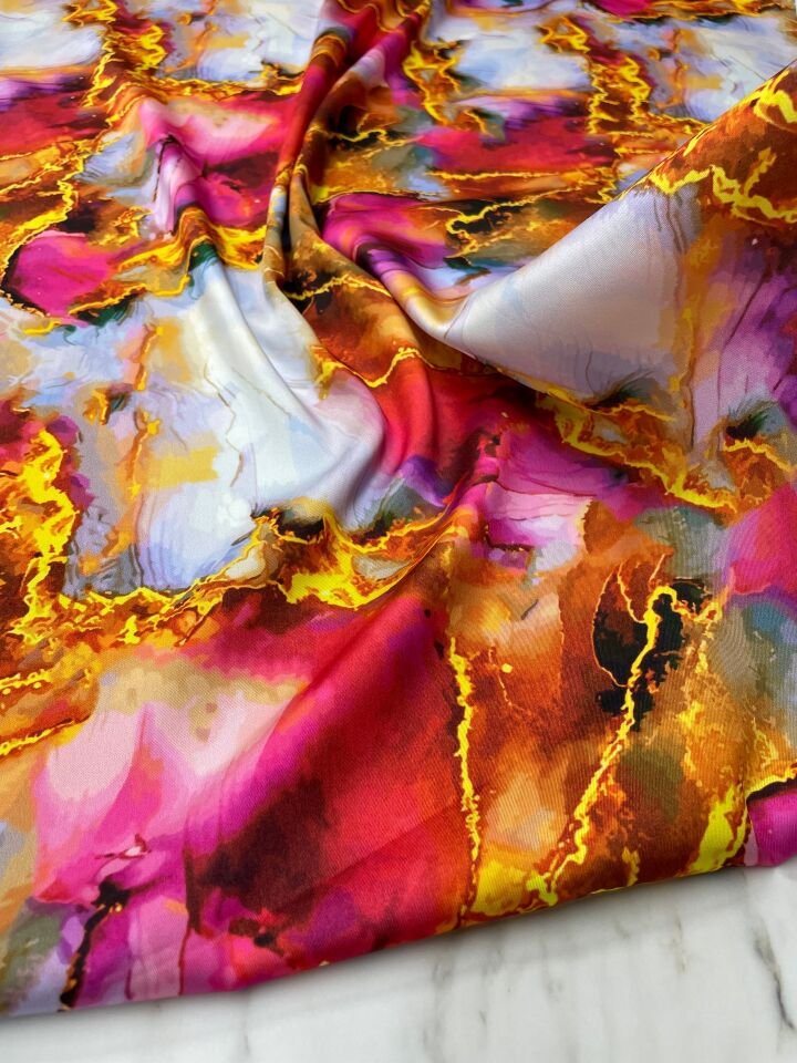 Mermer Desen Elbiselik Gömleklik Tivil Saten Kumaş