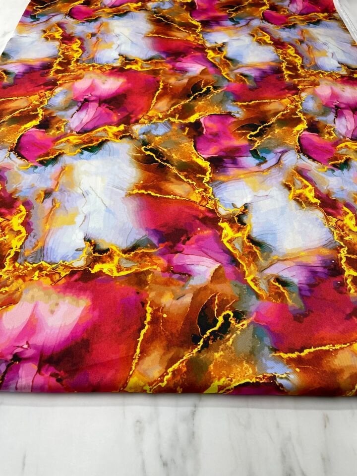 Mermer Desen Elbiselik Gömleklik Tivil Saten Kumaş