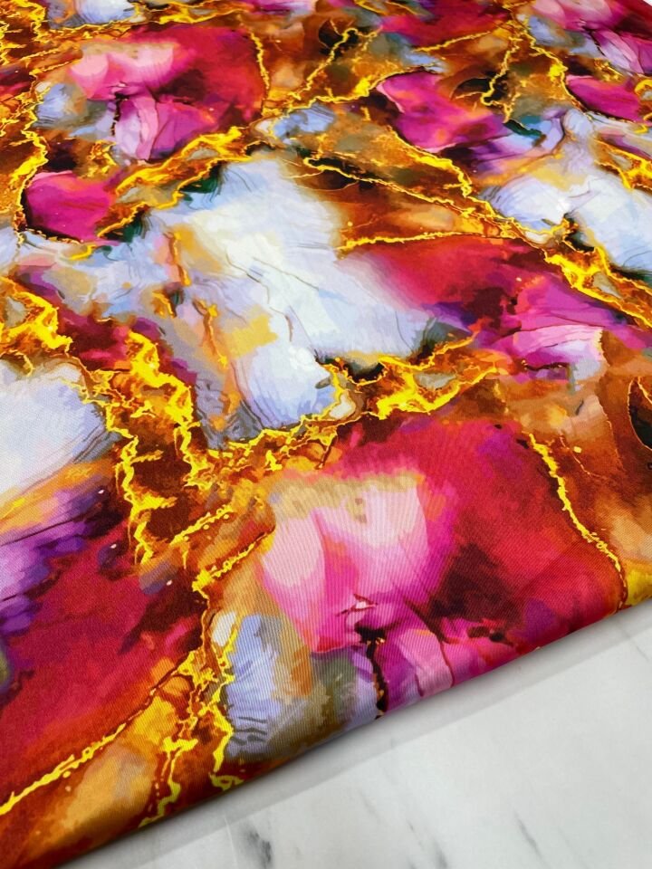 Mermer Desen Elbiselik Gömleklik Tivil Saten Kumaş