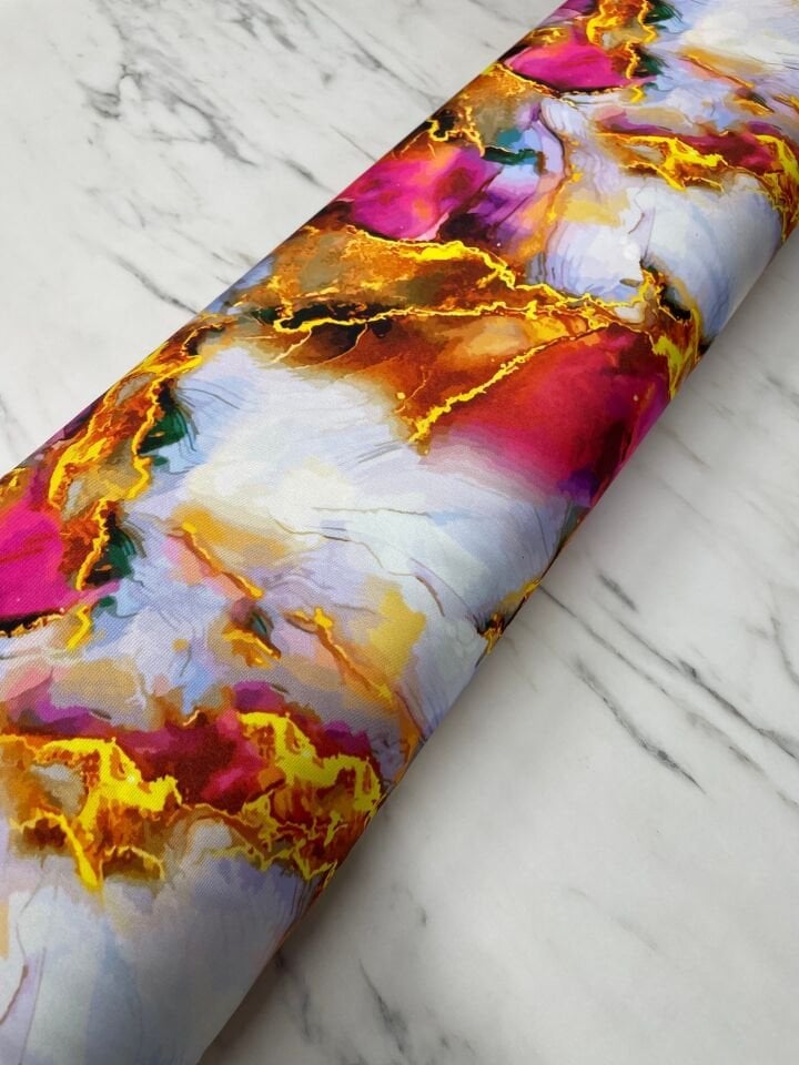 Mermer Desen Elbiselik Gömleklik Tivil Saten Kumaş