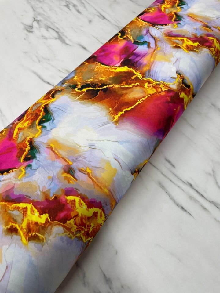 Mermer Desen Elbiselik Gömleklik Tivil Saten Kumaş