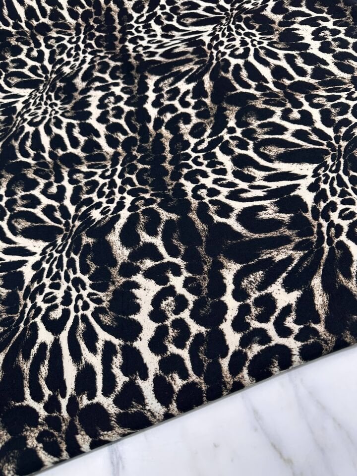 Leopar Desen Elbiselik şlavarlık Viskon Kumaş