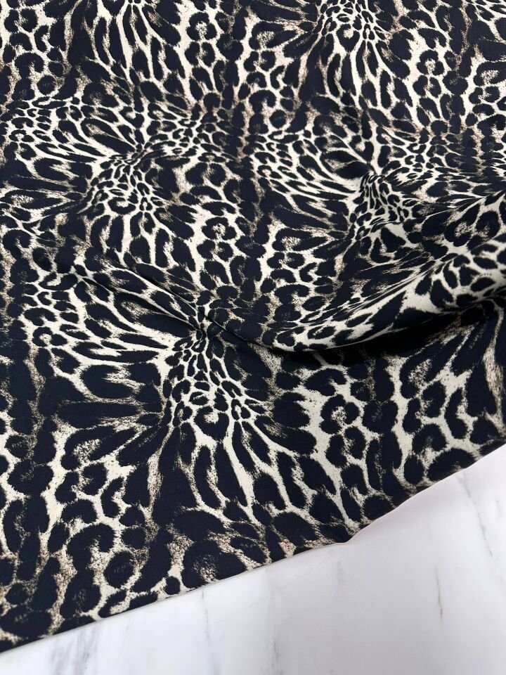 Leopar Desen Elbiselik şlavarlık Viskon Kumaş