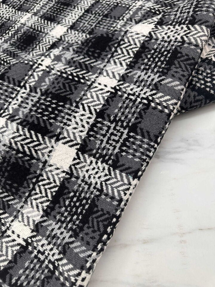 Ekose Desen Şanel Kumaş Elbise etek Ceket