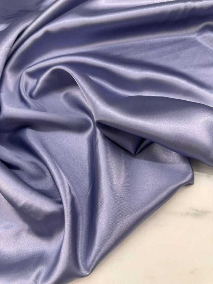 İndigo Likralı Saten Elbise Gömlek Şalvar