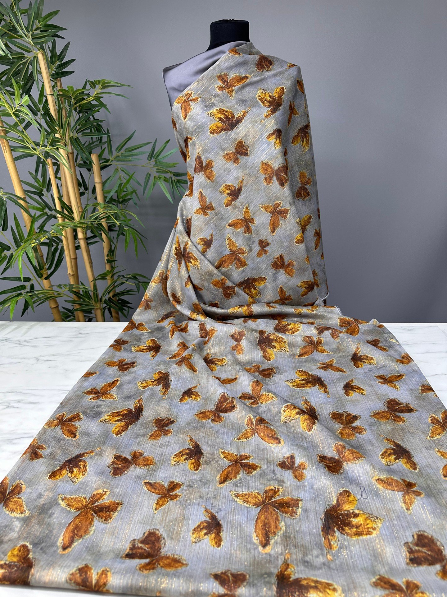 Kombinli Yöresel Elbiselik Simli Şifon Kumaş