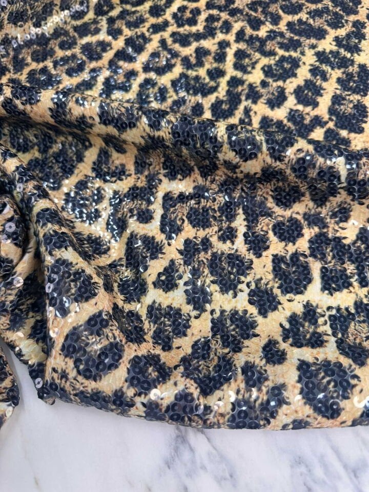 Leopar Payet Elbise Etek Şalvar Abiye Elbise