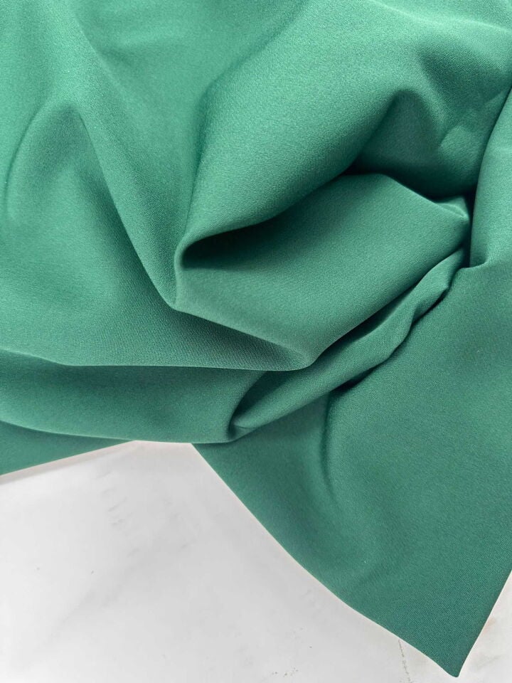 Yeşil Likralı Dabıl Krep Elbise Etek Gömlek Ceket