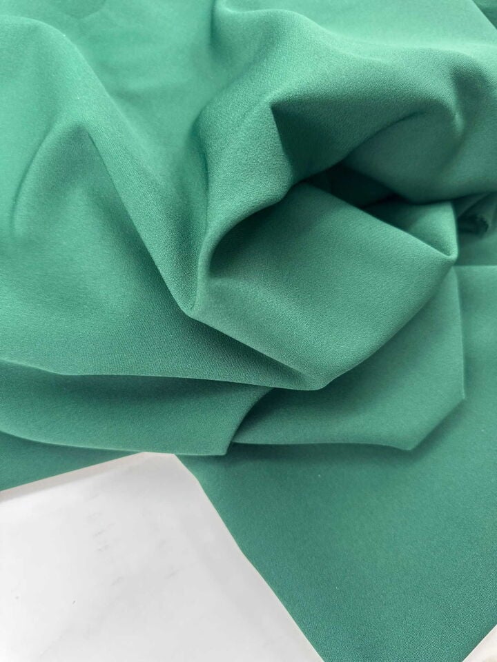 Yeşil Likralı Dabıl Krep Elbise Etek Gömlek Ceket