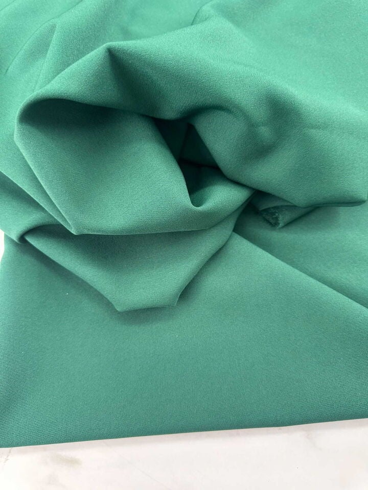 Yeşil Likralı Dabıl Krep Elbise Etek Gömlek Ceket