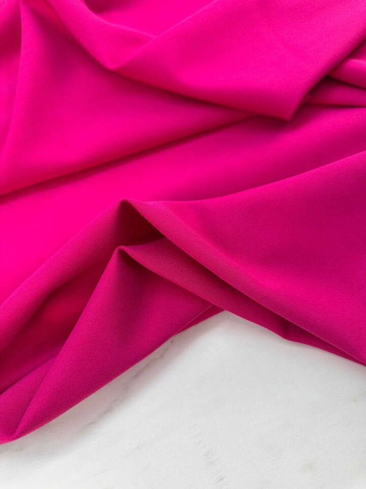 Fuşya Likralı Dabıl Krep Elbise Etek Gömlek Pantolon