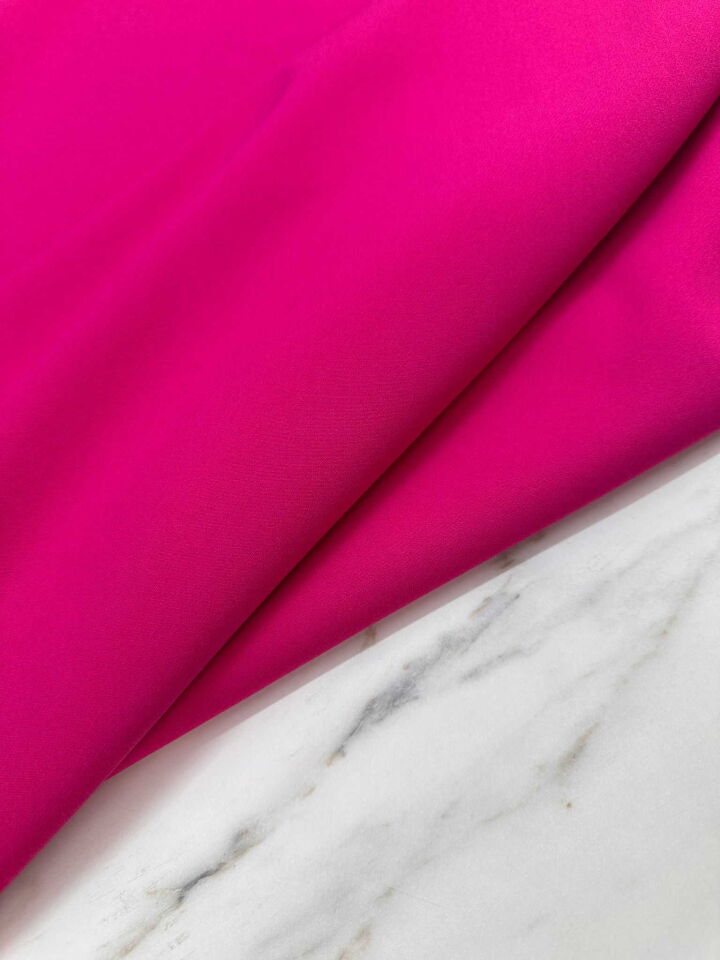 Fuşya Likralı Dabıl Krep Elbise Etek Gömlek Pantolon