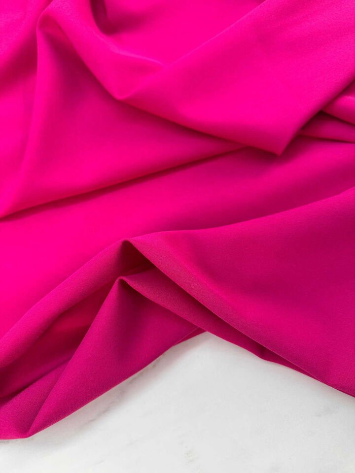 Fuşya Likralı Dabıl Krep Elbise Etek Gömlek Pantolon