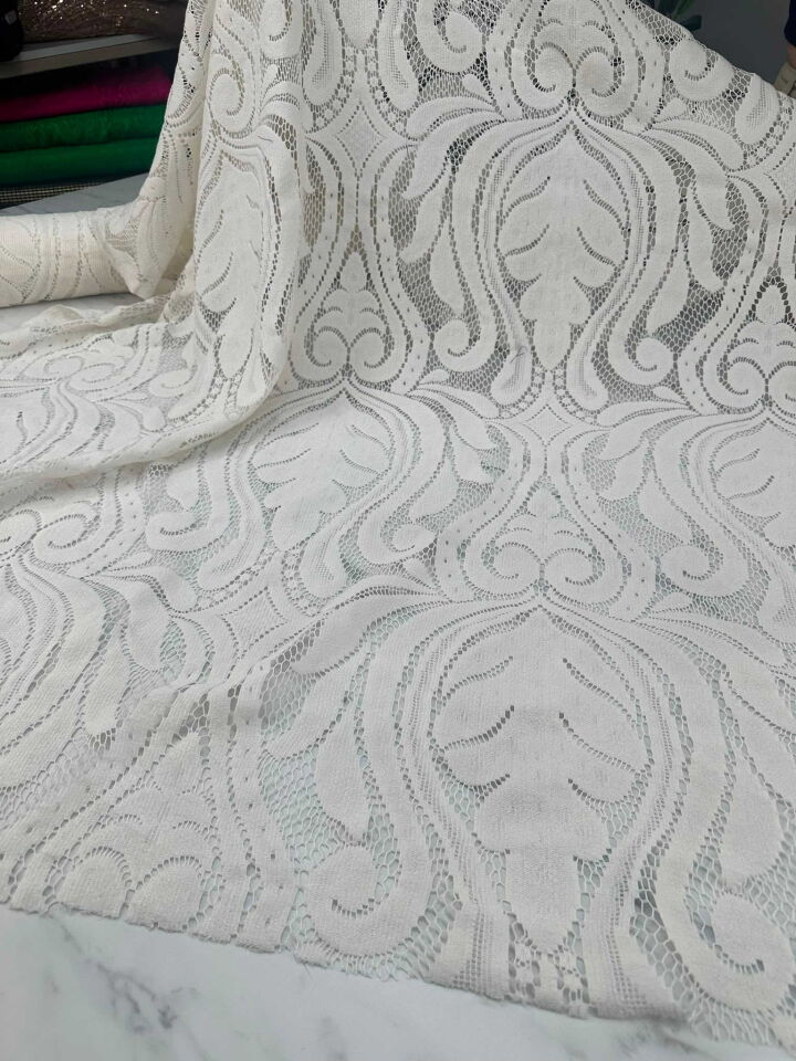 Ekru Motif Desen Lez Dantel