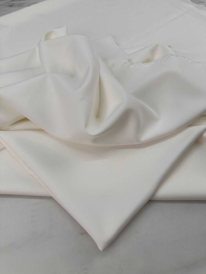 Ekru Renk Likralı Dabıl Krep Elbise Etek Ceket Pantolon