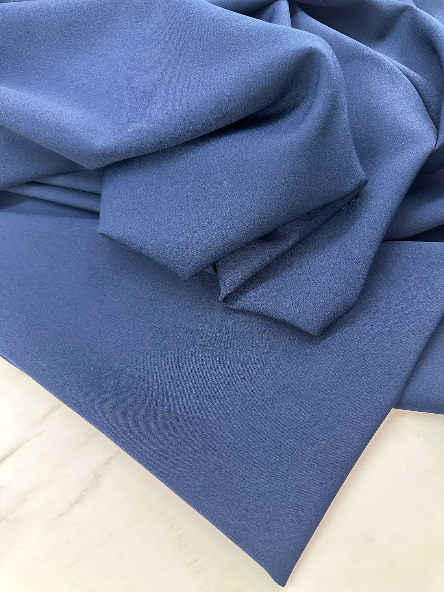 Lacivert Likralı Dabıl Krep Elbise Etek Ceket Pantolon