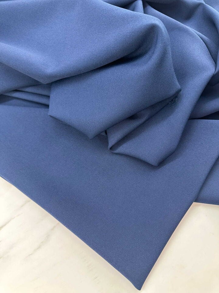 Lacivert Likralı Dabıl Krep Elbise Etek Ceket Pantolon