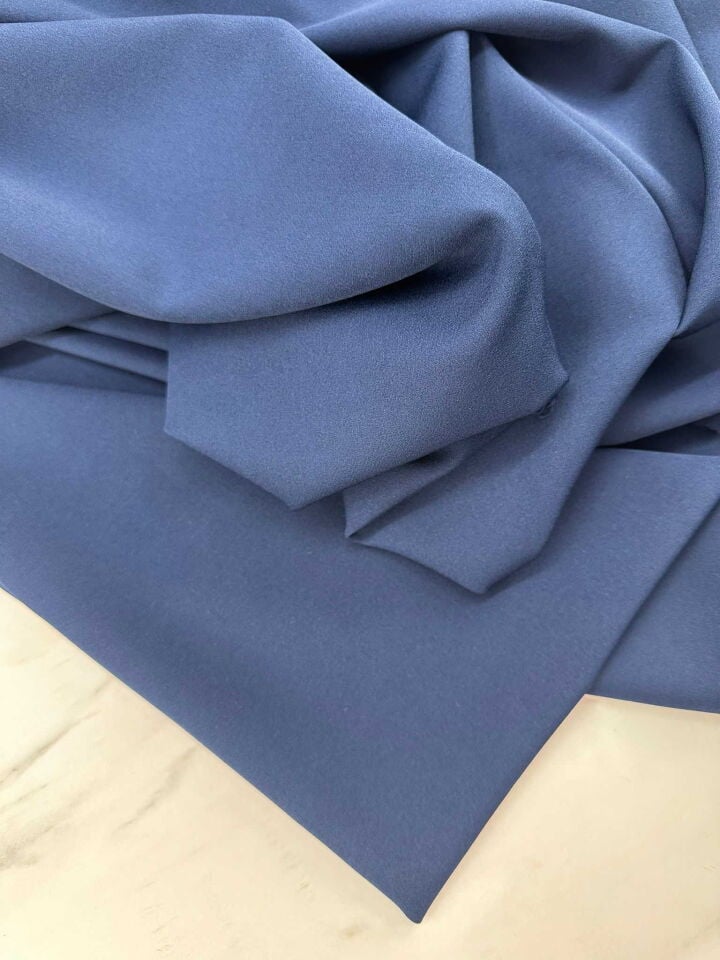 Lacivert Likralı Dabıl Krep Elbise Etek Ceket Pantolon