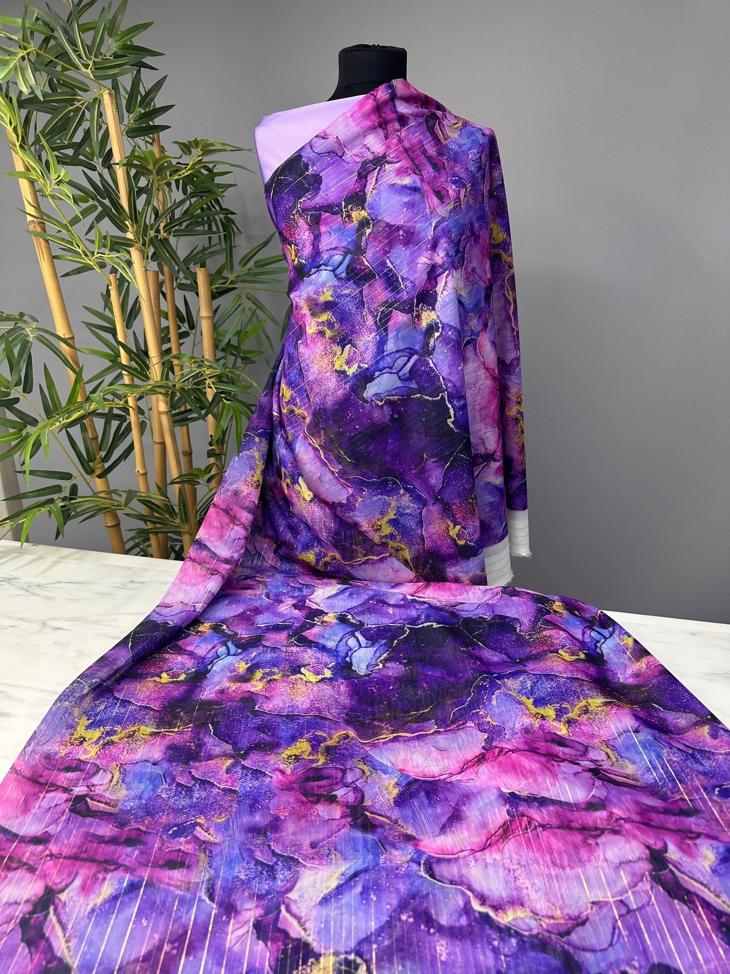 Kombinli Yöresel Elbiselik Simli Şifon Kumaş