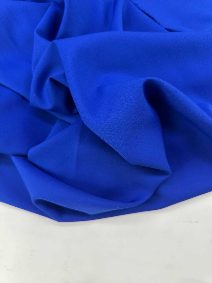 Saks Mavi Likralı Dabıl Krep Elbise Etek Pantolon Ceket