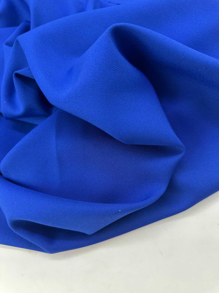 Saks Mavi Likralı Dabıl Krep Elbise Etek Pantolon Ceket