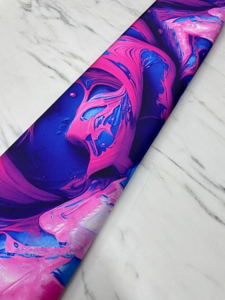 Dalga Desen Elbiselik Gömleklik Tivil Saten Kumaş