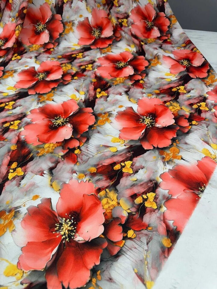 Bahar Desen Krep Kumaş