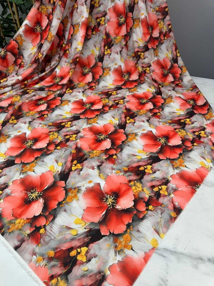 Bahar Desen Krep Kumaş