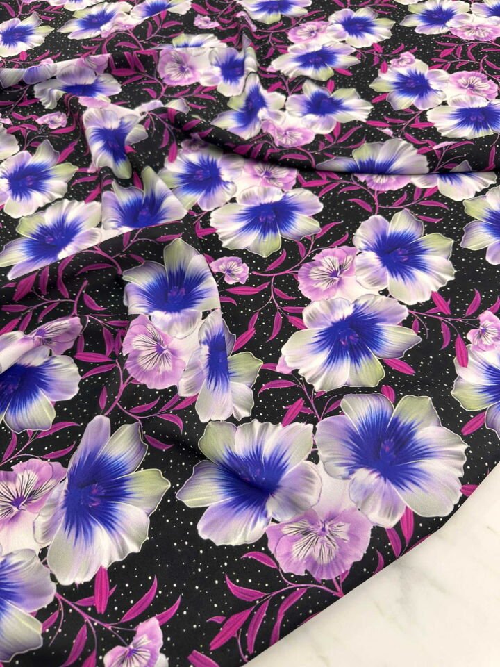 Desenli Krep Kumaş Elbise Etek Gömlek Şalvar