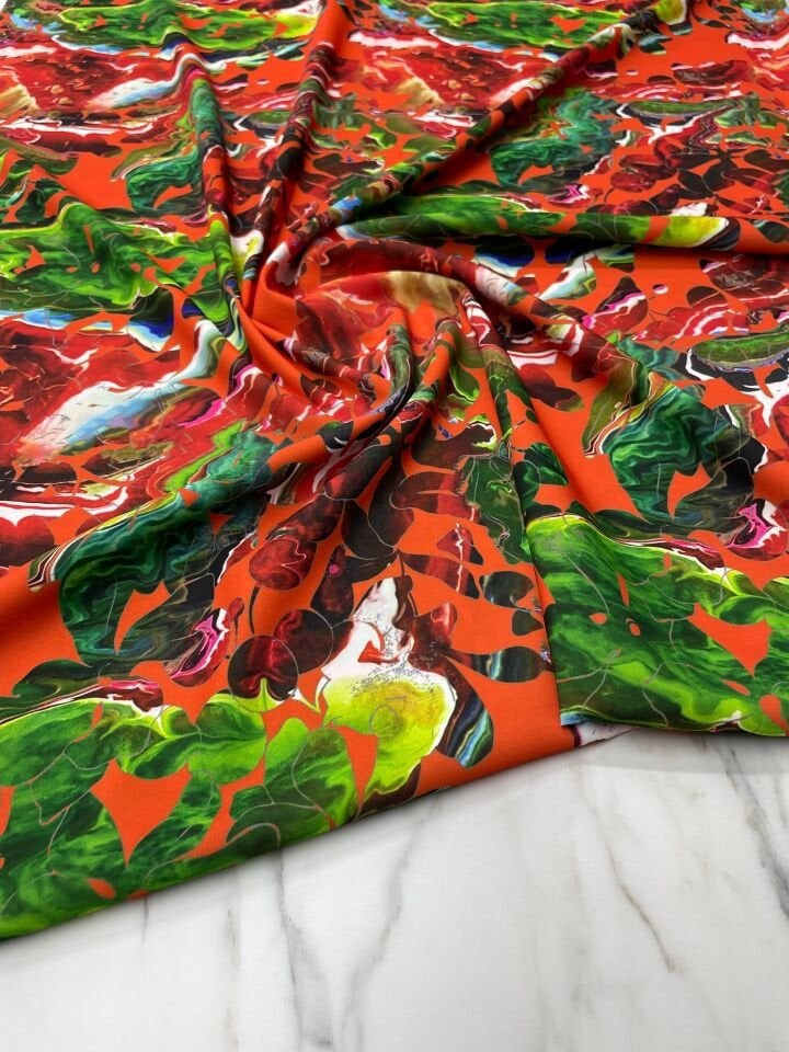 Leo Desen Elbiselik Gömleklik Tivil Saten Kumaş