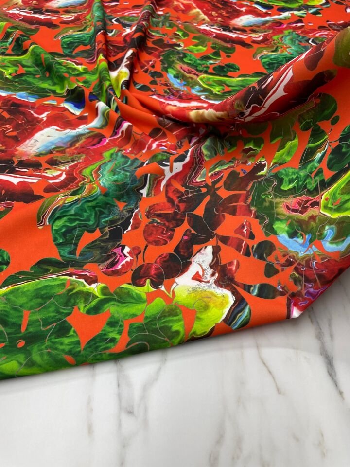 Leo Desen Elbiselik Gömleklik Tivil Saten Kumaş