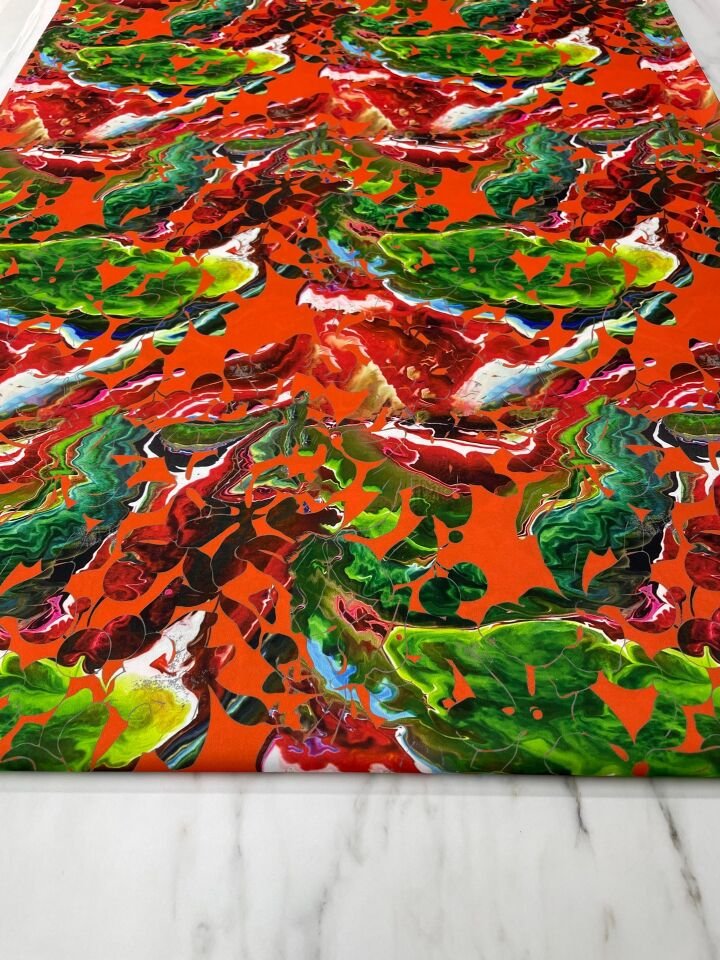 Leo Desen Elbiselik Gömleklik Tivil Saten Kumaş