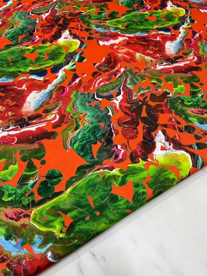 Leo Desen Elbiselik Gömleklik Tivil Saten Kumaş