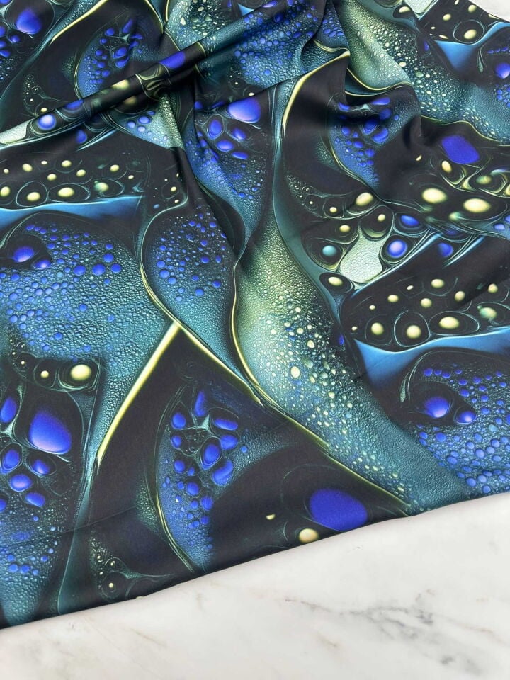 Leona Desen İpek Saten Kumaş