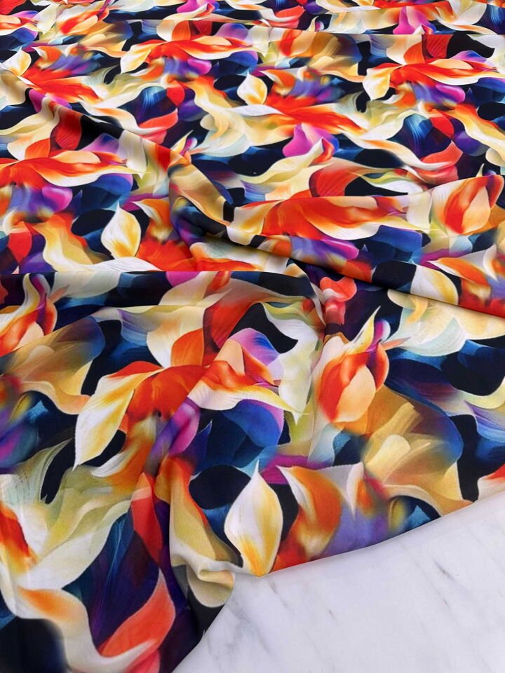 Desenli Krep Kumaş Elbise Etek Gömlek Şalvar