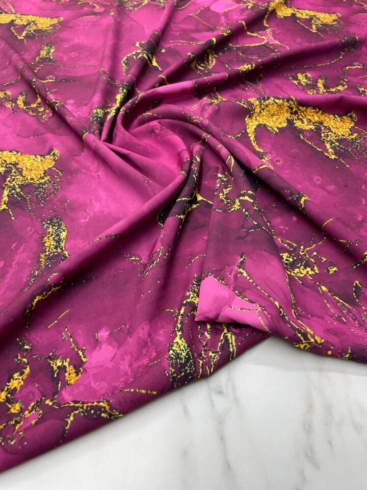 Mermer Desen Elbiselik Gömleklik Tivil Saten Kumaş