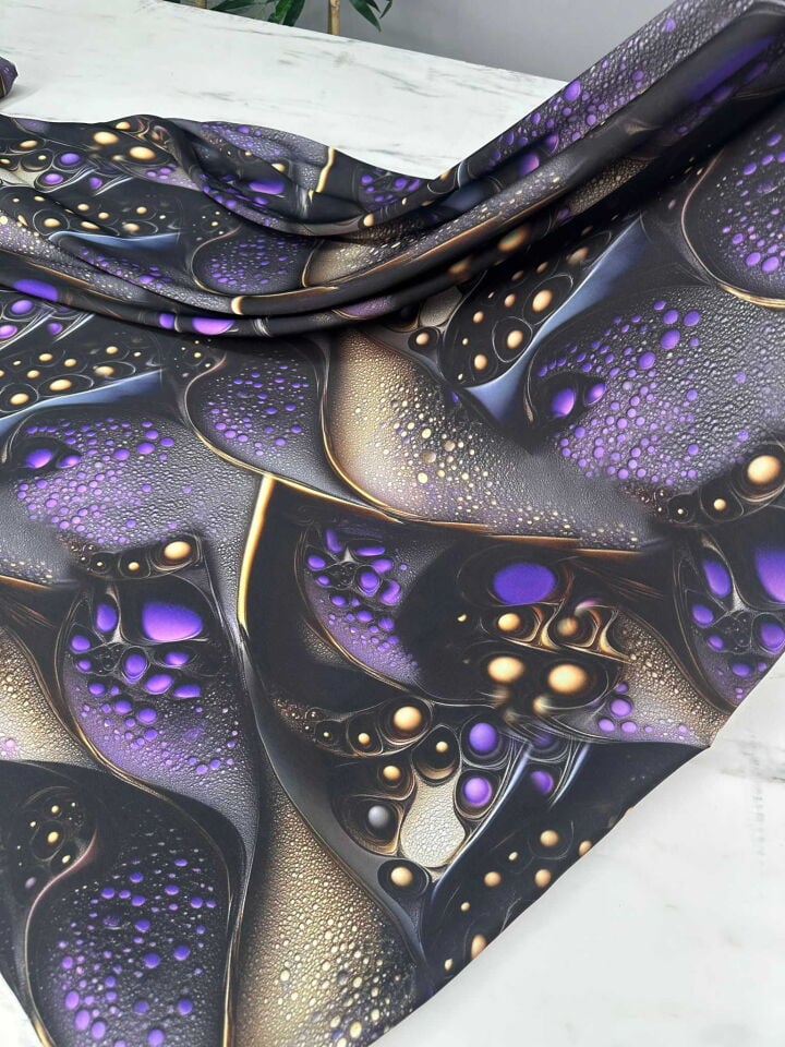 Welvet Desen İpek Saten Kumaş