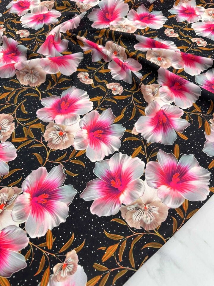 Desenli Krep Kumaş Elbise Etek Gömlek Şalvar