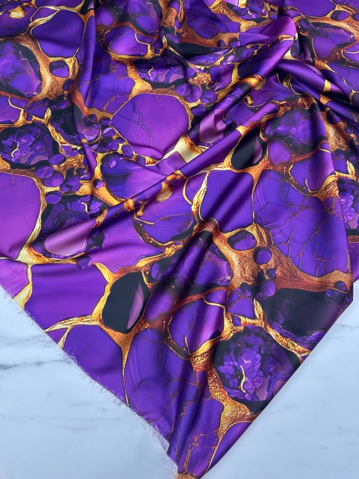 Liyana Desen Elbiselik Göleklik İpek Saten Kumaş