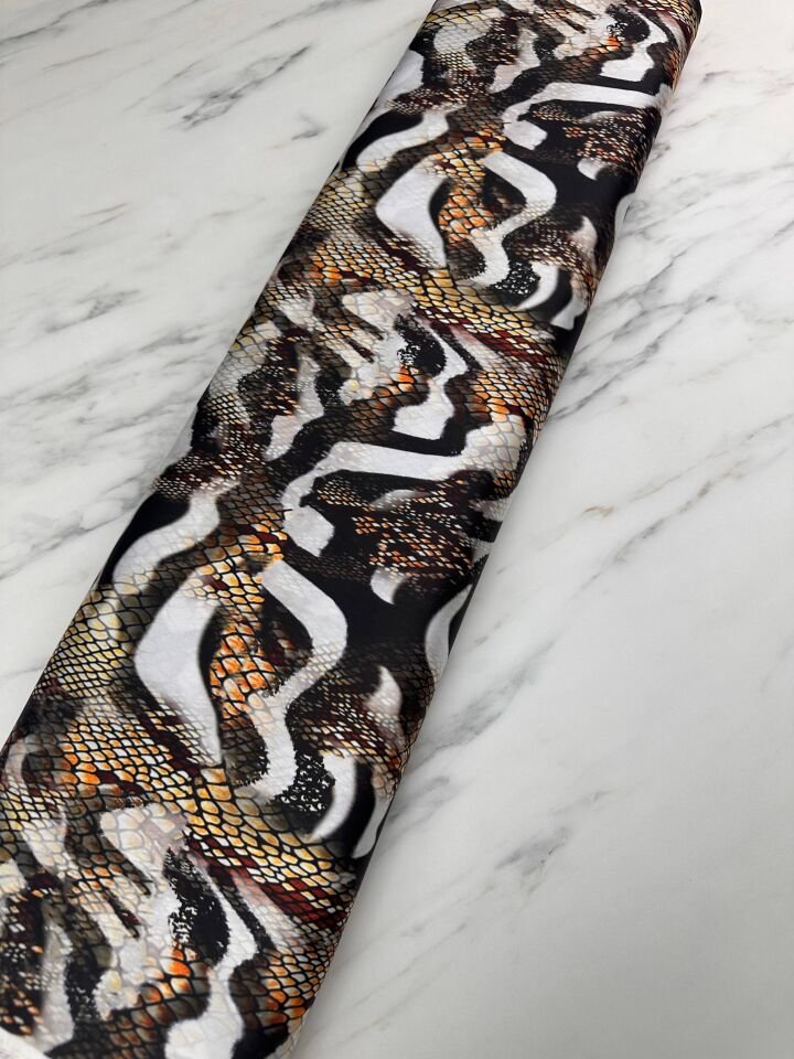 Zebra Desen Elbiselik Gömleklik İpek Saten Kumaş