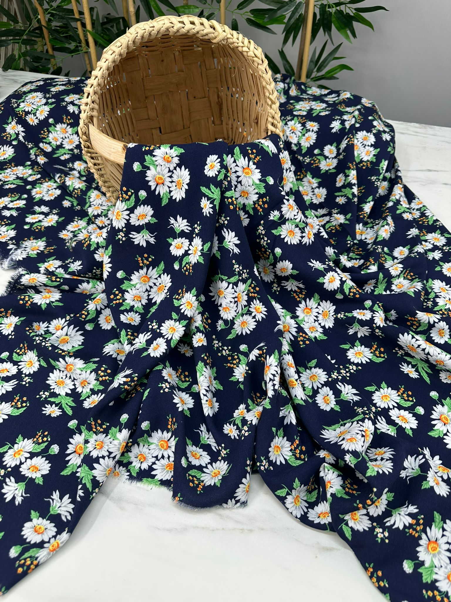 Papatyam Viskon Kumaş