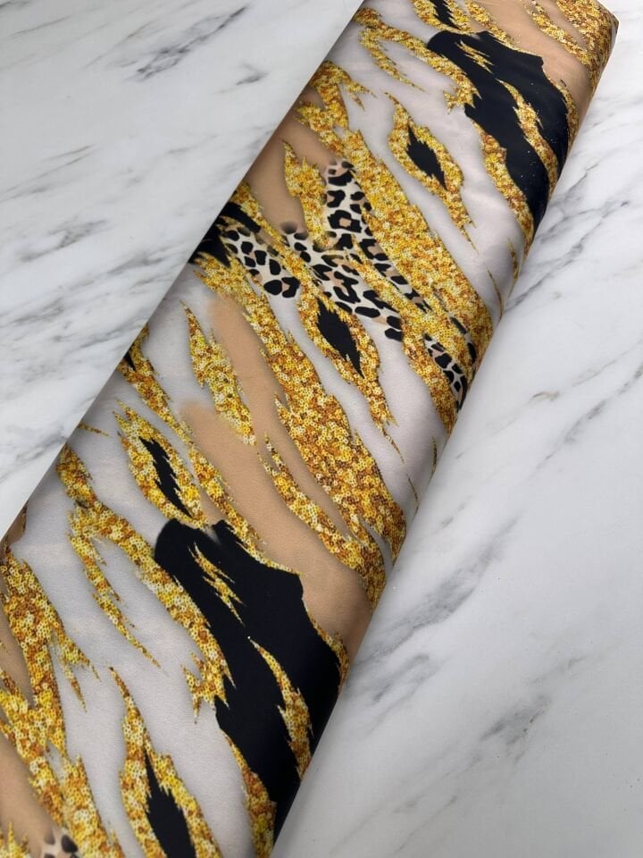 Pareo Desen Elbiselik Gömleklik İpek Saten Kumaş