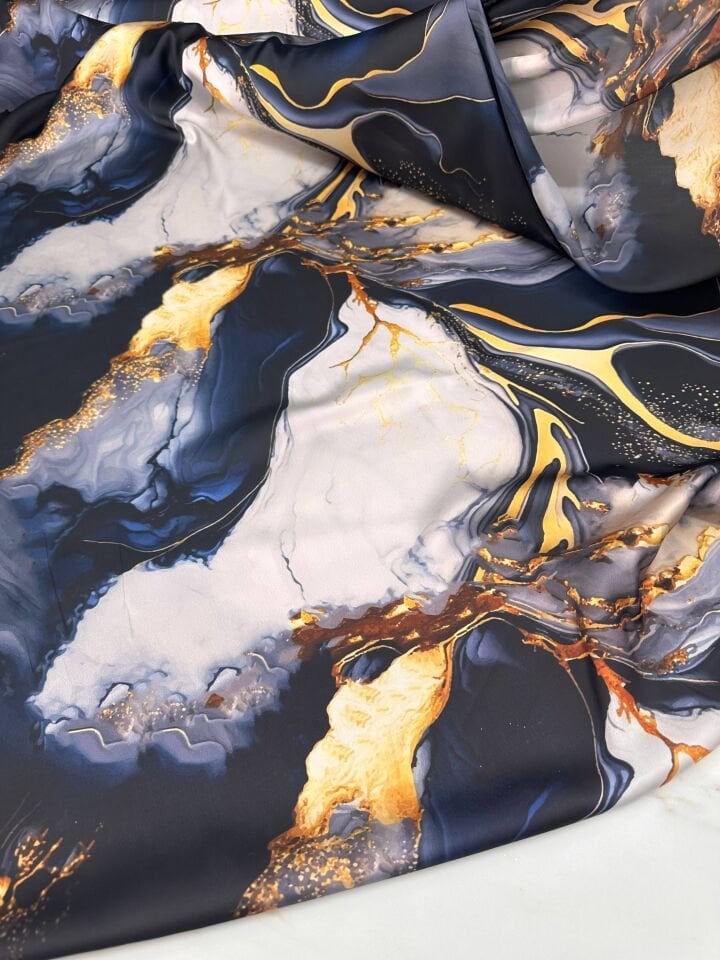 Regata Desen Elbiselik Gömleklik İpek Saten Kumaş