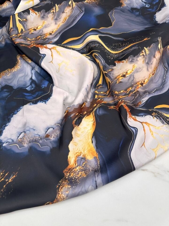 Regata Desen Elbiselik Gömleklik İpek Saten Kumaş