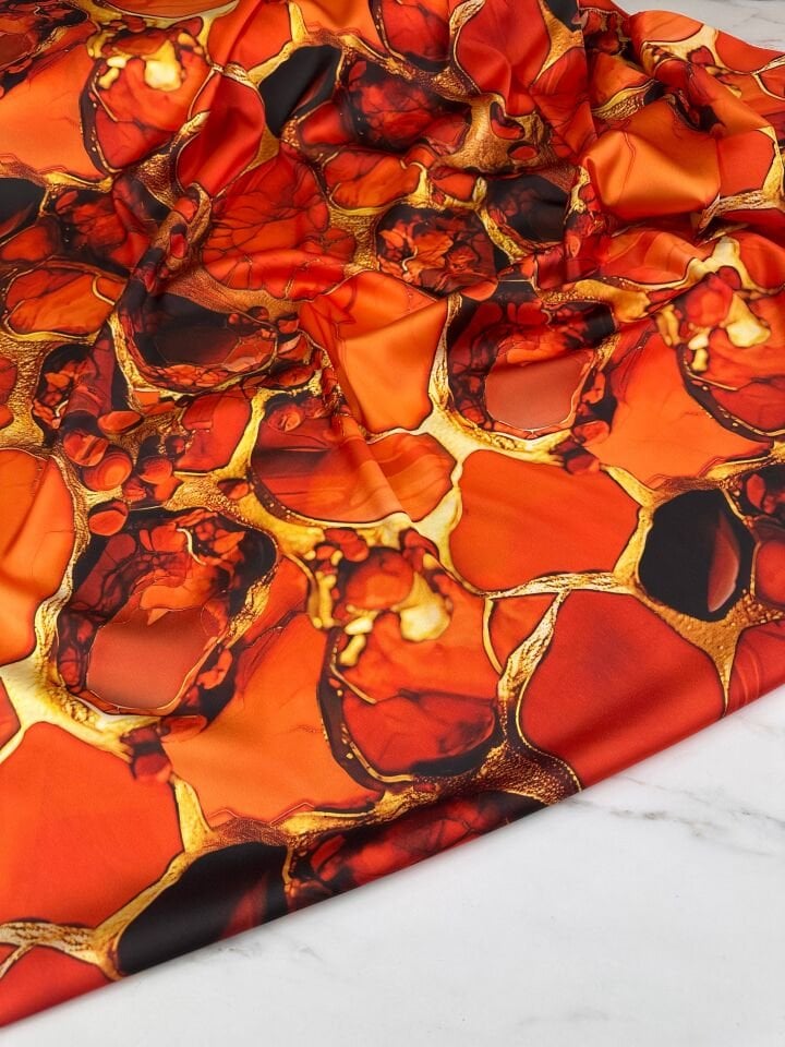 Mialo Desen Elbiselik Gömleklik İpek Saten Kumaş