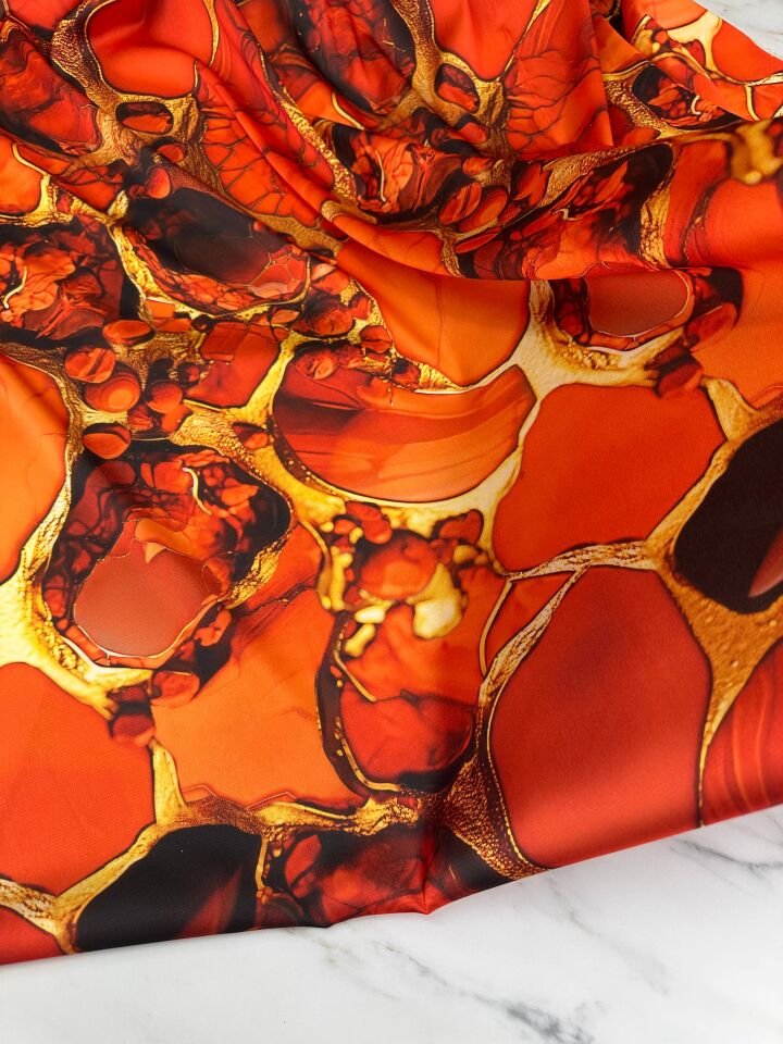 Mialo Desen Elbiselik Gömleklik İpek Saten Kumaş