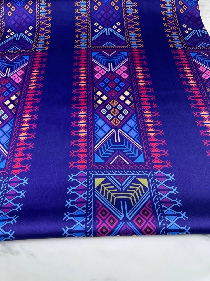 Fantazi Desen Elbiselik Gömleklik İpek Saten Kumaş