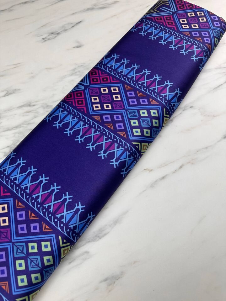 Fantazi Desen Elbiselik Gömleklik İpek Saten Kumaş