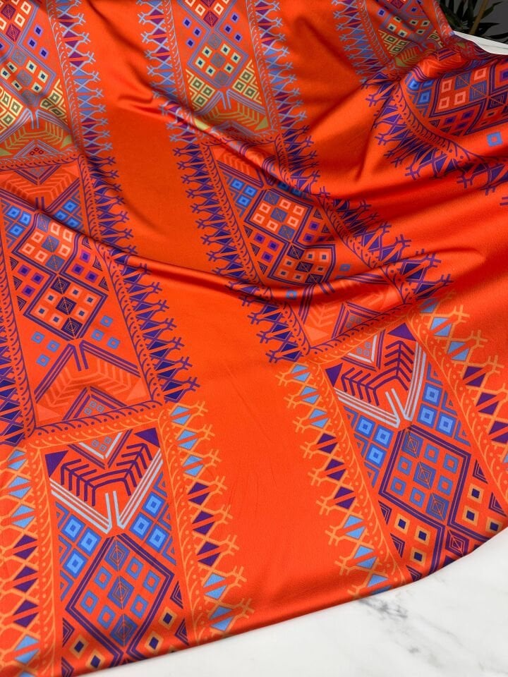 Fantazi Desen Elbiselik Gömleklik İpek Saten Kumaş