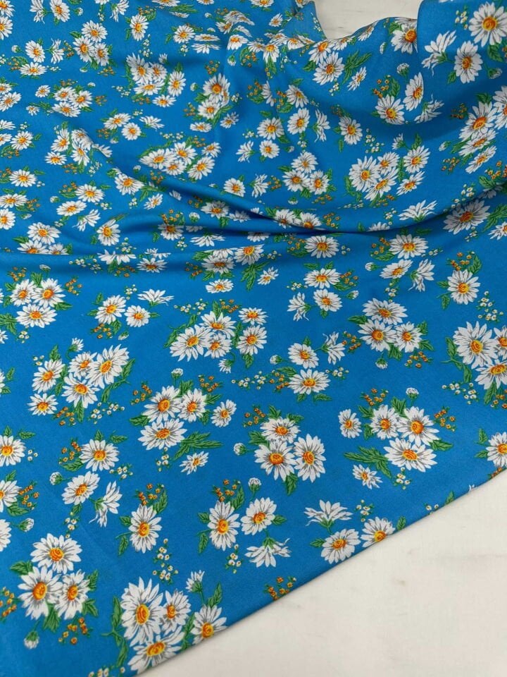 Maviş Papatyam Viskon Kumaş